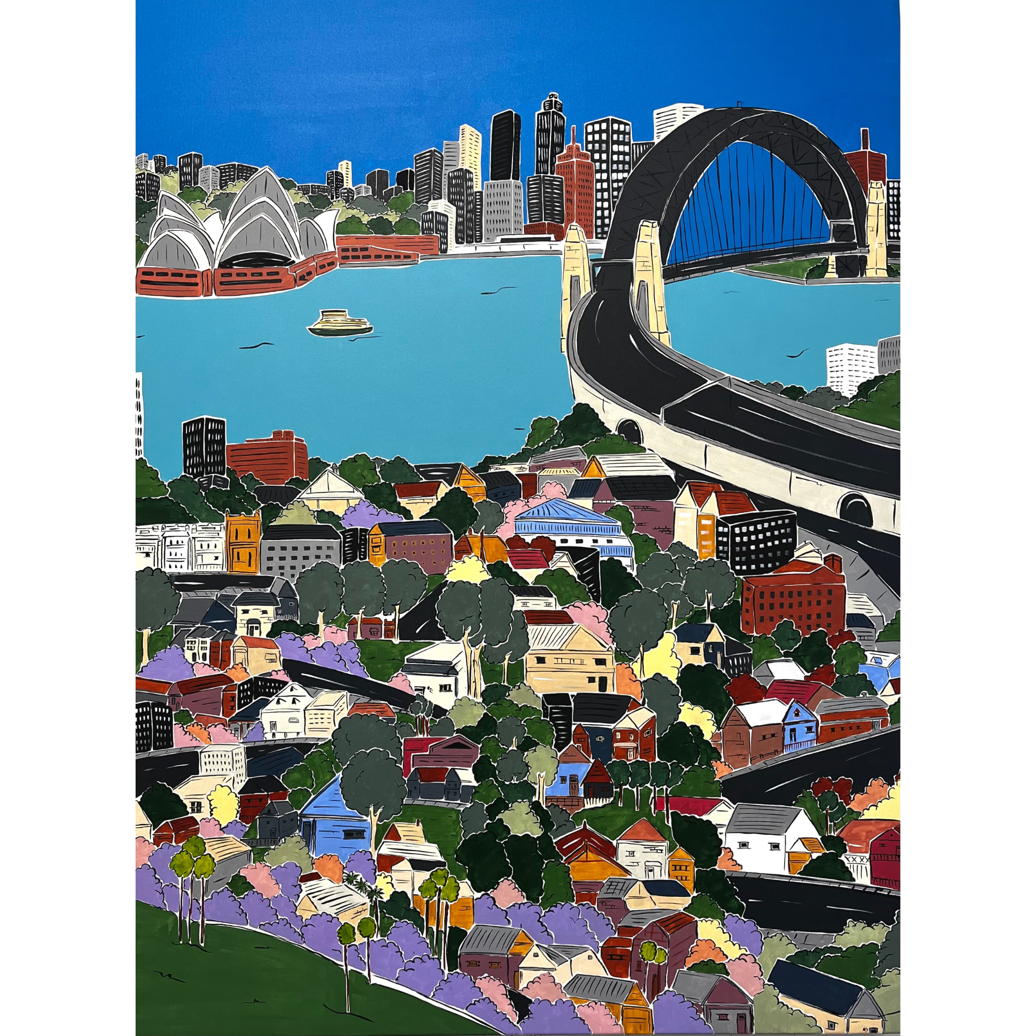 オーストラリア 絵画 シドニー チャールズ ビリッチ Charlie Nanos - Sometimes Sunny in Sydney – SARAH BIRTLES Art + Advice