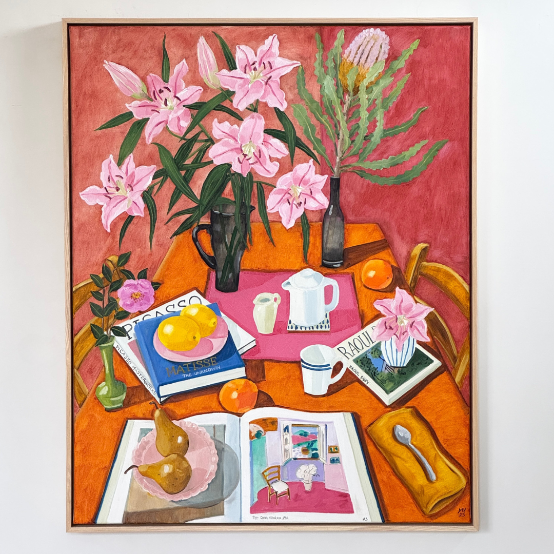 Melanie Vugich - Pink Lilies & Peach Tea For One