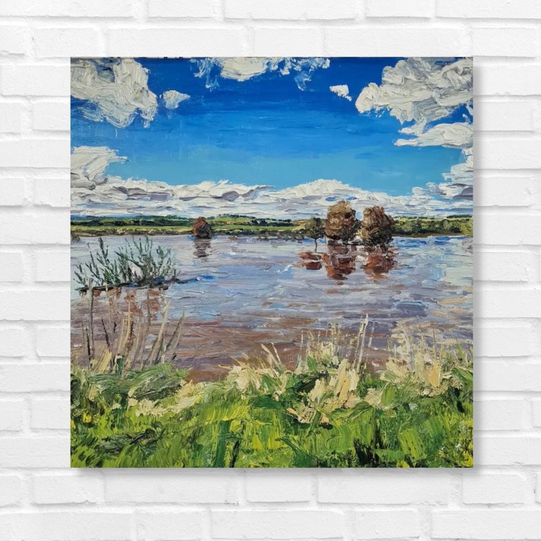 James Lyle - Blue Skies open over floodwaters, Macquarie River