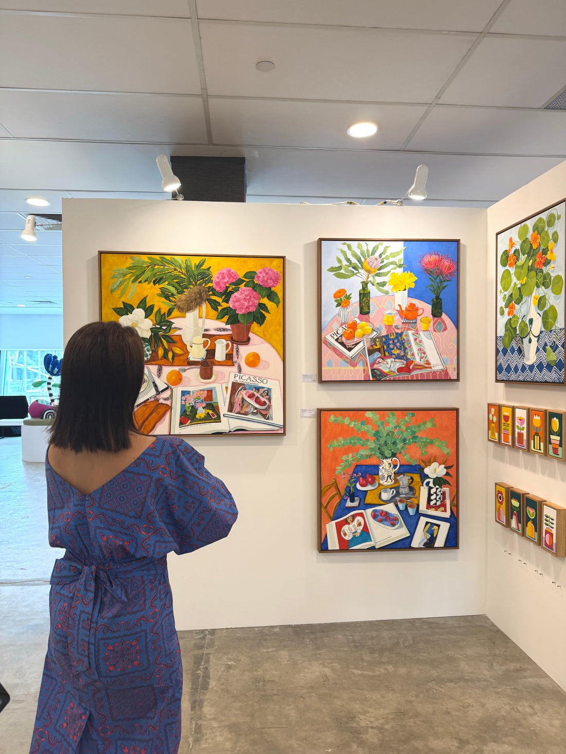 Melanie Vugich - Spring Nasturtiums on Arctic Blue